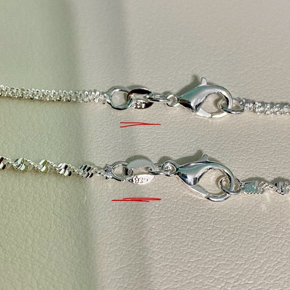 2mm Sterling Silver twisted Necklace - Picture 5 of 5